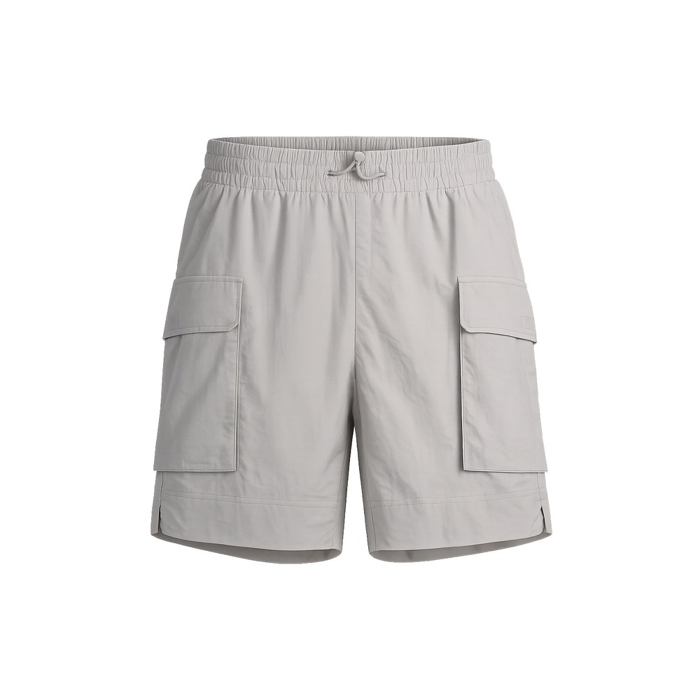 Old Navy Mens XXL Light Gray Nylon Cargo Shorts‎ Elastic Waist Bungee